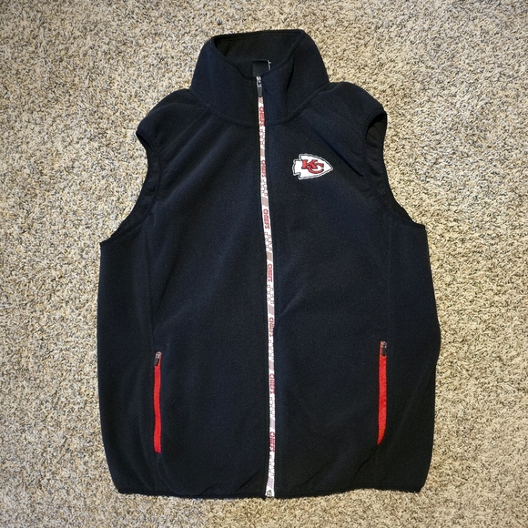 NFL Apparel Kansas City Chiefs Fleece Vest Black Mens Medium - Picture 1 of 4